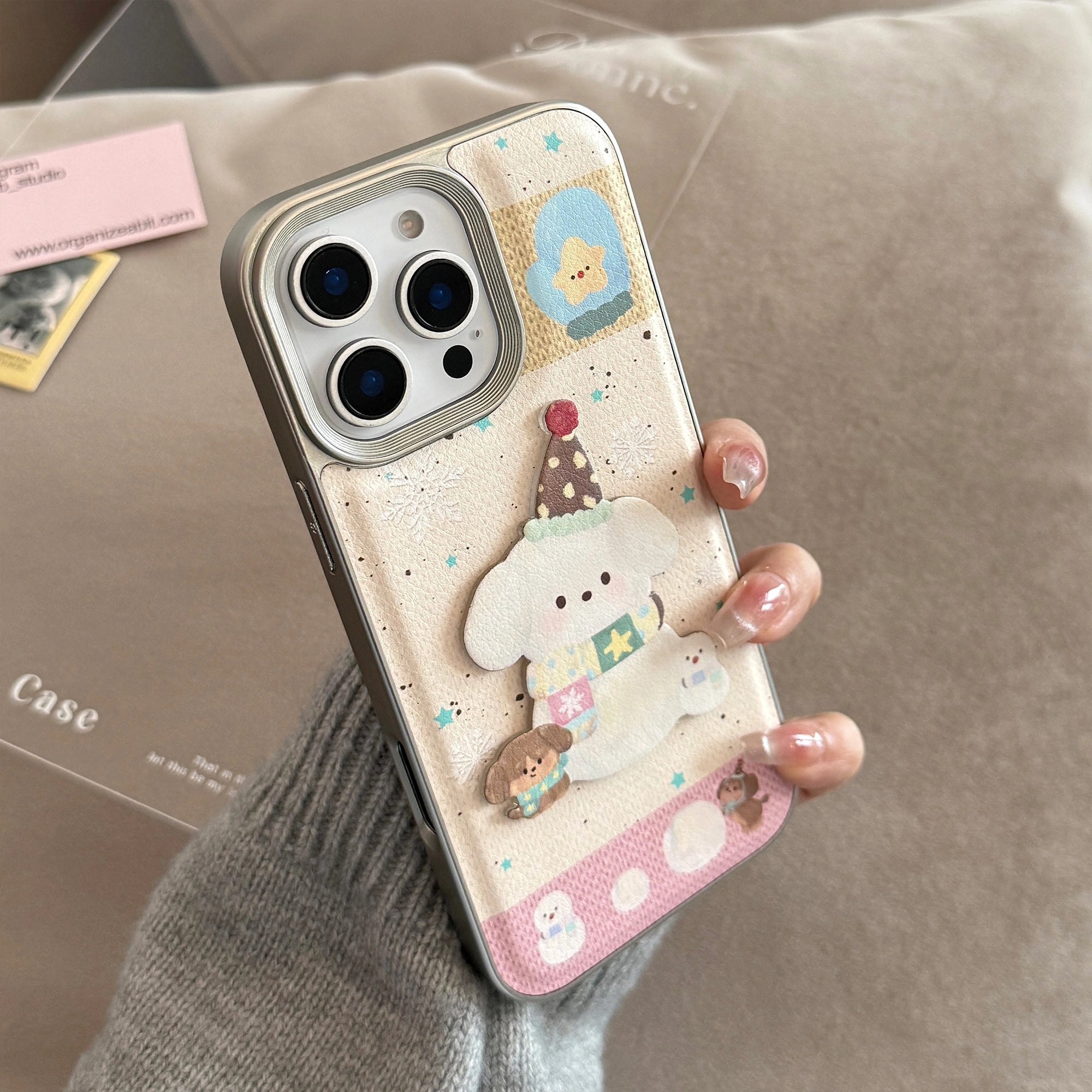 Pink Apricot Snowdog - iPhone Case